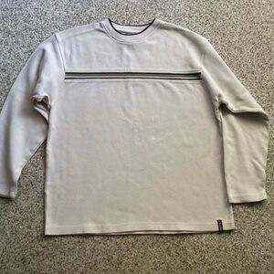 Point Zero brand men’s pullover cotton shirt, beige with long sleeves, size L